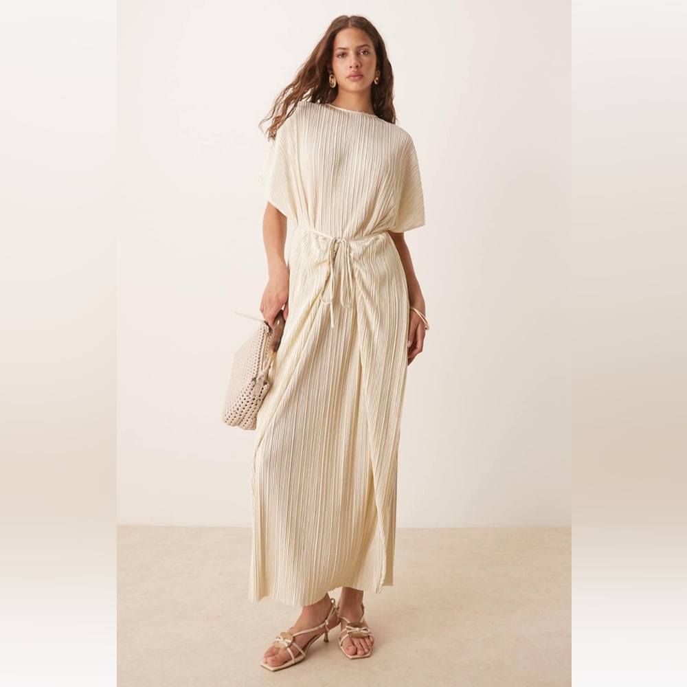 ASOS Design Plisse Wrap Maxi Dress